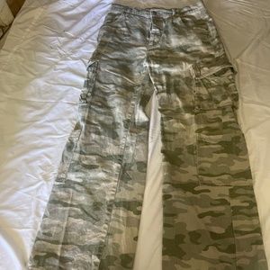 Cotton On Wide Leg Cargo Pants Camo